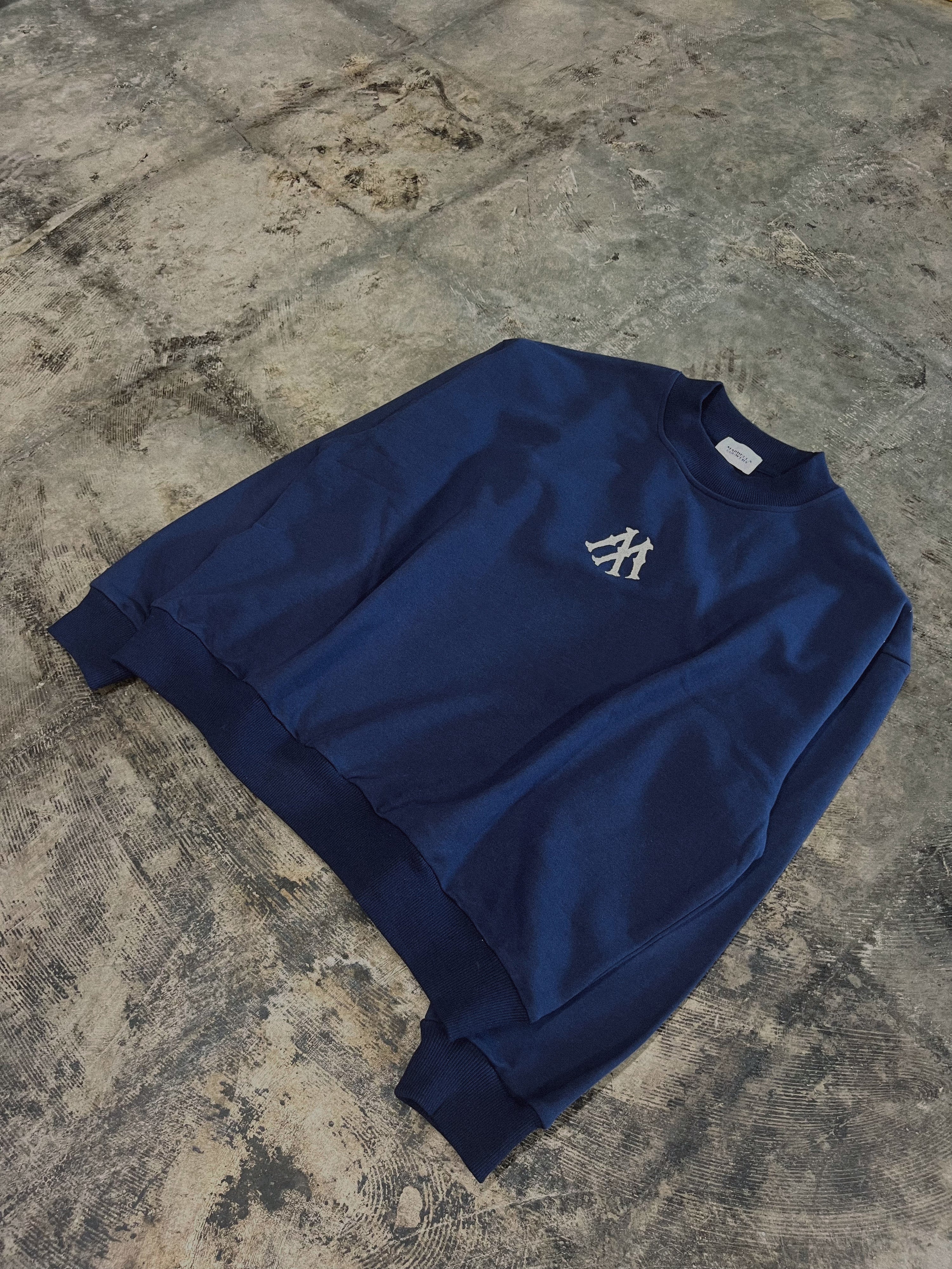 "M" Logo Embroidered Crewneck