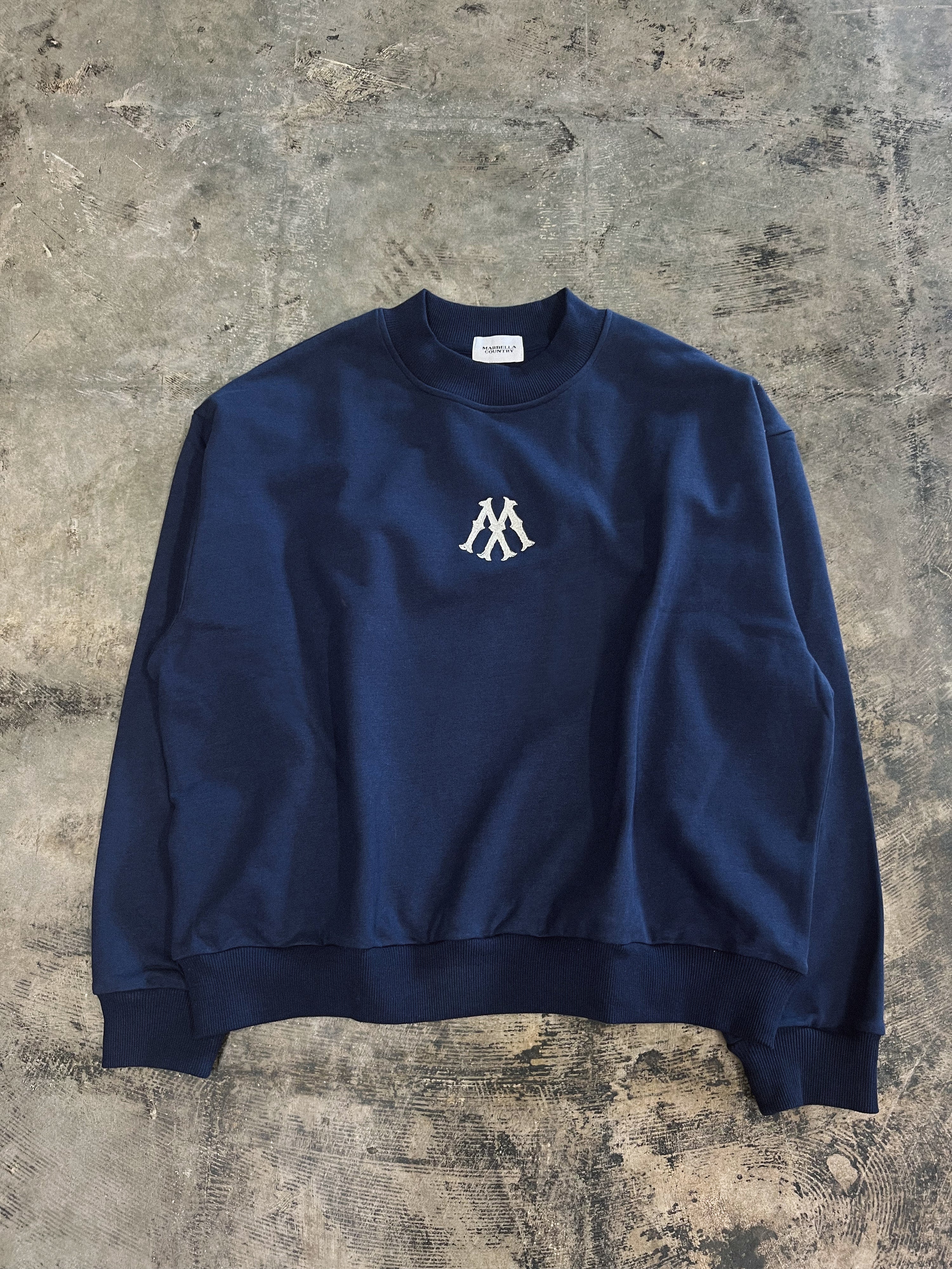 "M" Logo Embroidered Crewneck