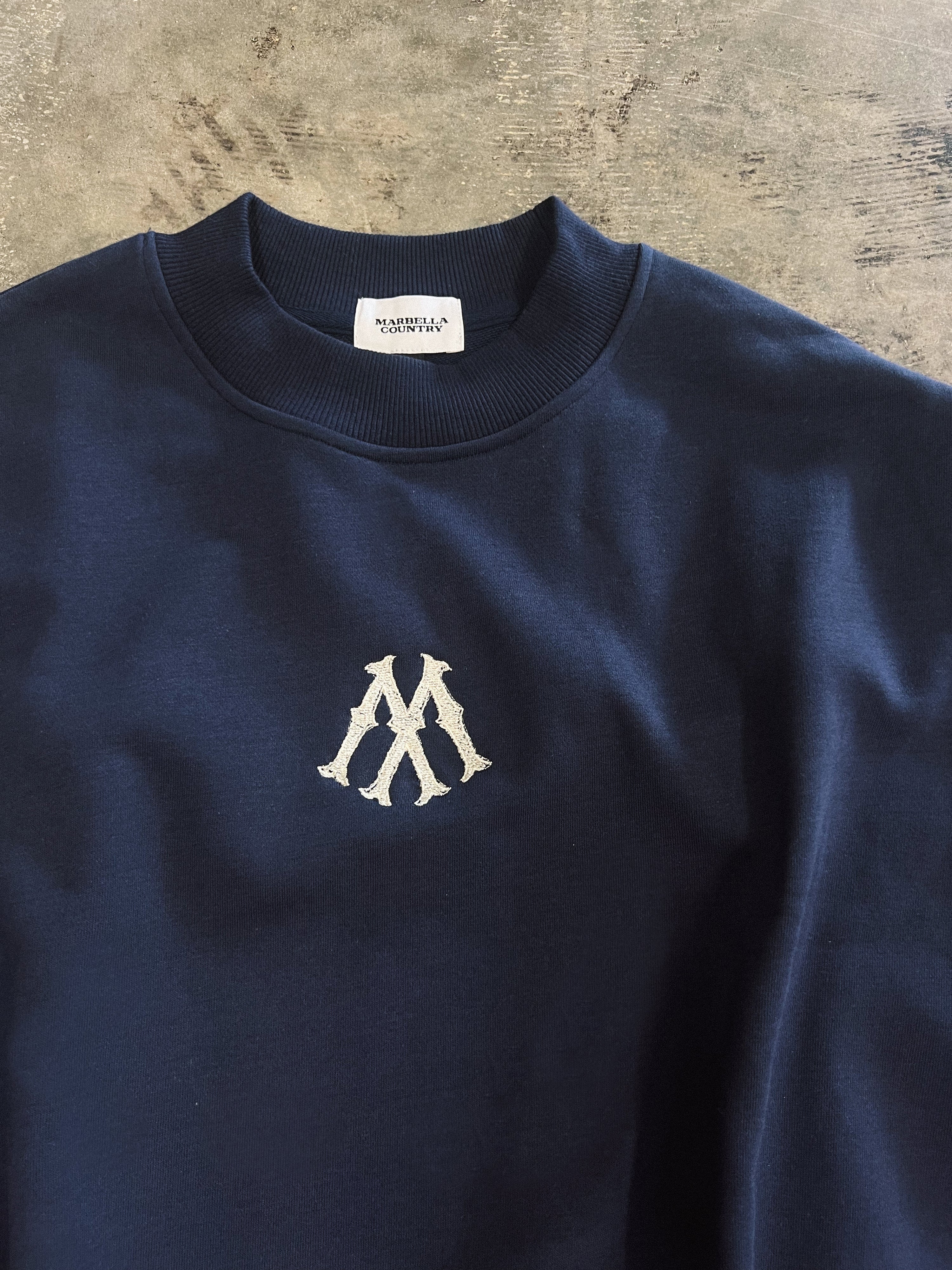 "M" Logo Embroidered Crewneck